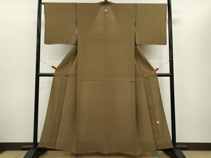 平和屋着物＊本加賀友禅作家　成竹登茂男監修　夏物　色無地　絽　朽葉色　正絹　逸品　CABG2236ze