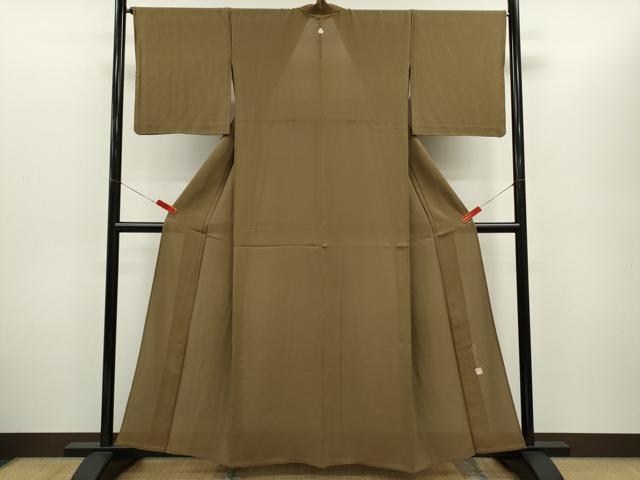 平和屋着物＊本加賀友禅作家　成竹登茂男監修　夏物　色無地　絽　朽葉色　正絹　逸品　CABG2236ze