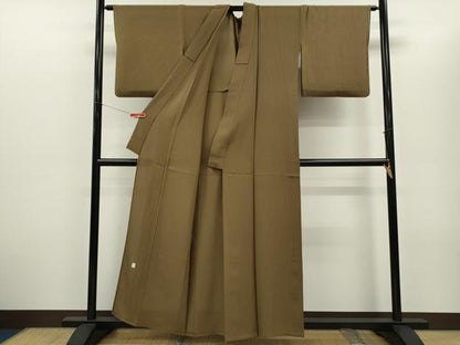 平和屋着物＊本加賀友禅作家　成竹登茂男監修　夏物　色無地　絽　朽葉色　正絹　逸品　CABG2236ze
