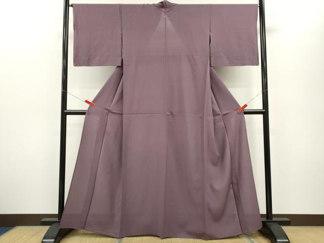 平和屋着物＊夏物　色無地　絽　葡萄鼠色　正絹　逸品　CABG2237ze
