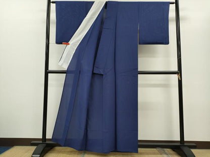 平和屋着物＊夏物　色無地　変わり絽　紺青色　正絹　逸品　CABG2238ze