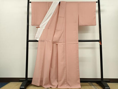 平和屋着物＊夏物 色無地 絽 珊瑚色 正絹 逸品 CABG2239ze