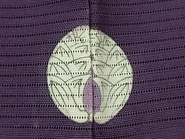 平和屋着物＊夏物　色無地　絽　葡萄色　正絹　逸品　CABG2240ze