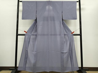 平和屋着物＊夏物　色無地　絽　藤色　反端付き　正絹　逸品　CABG2244ze