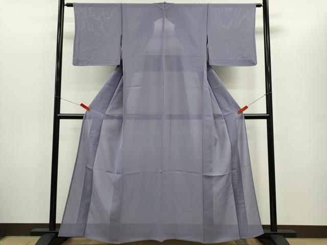 平和屋着物＊夏物　色無地　絽　藤色　反端付き　正絹　逸品　CABG2244ze