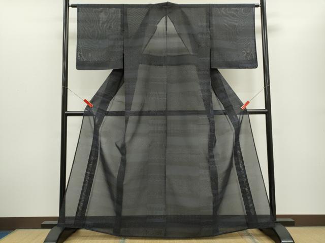平和屋着物＊夏物　本場大島紬　夏大島　横段吉祥花文　正絹　逸品　CABG2250ze