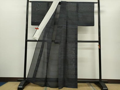平和屋着物＊夏物　本場大島紬　夏大島　横段吉祥花文　正絹　逸品　CABG2250ze