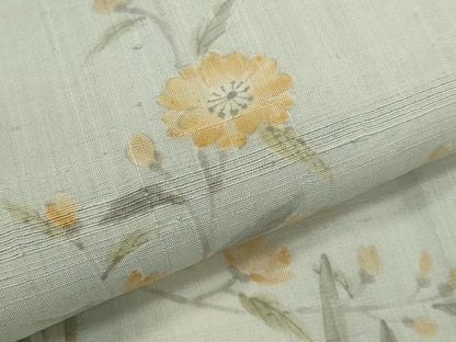 平和屋着物＊夏物　訪問着　生紬地　手描き　枝花文　暈し染め　正絹　逸品　CABG2251ze