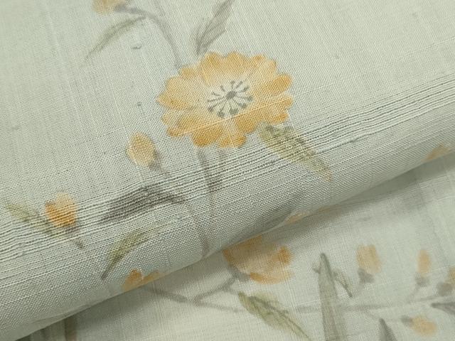 平和屋着物＊夏物　訪問着　生紬地　手描き　枝花文　暈し染め　正絹　逸品　CABG2251ze