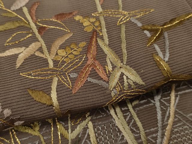 平和屋着物＊夏物 訪問着 絽 総刺繍 籬草花文 金糸 正絹 逸品 CABG2263ze