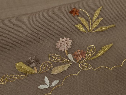 平和屋着物＊夏物 訪問着 絽 総刺繍 籬草花文 金糸 正絹 逸品 CABG2263ze