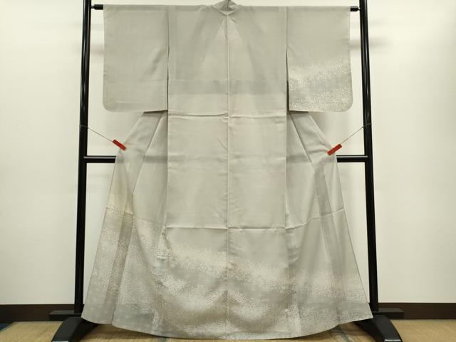 平和屋着物＊夏物 本塩沢 夏塩沢 訪問着 麻の葉草花文 大丸扱い 正絹 逸品 CABG2264ze