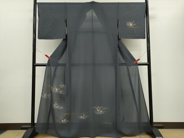 平和屋着物＊夏物 訪問着 絽 刺繍 草花文 金彩 正絹 逸品 CABG2266ze