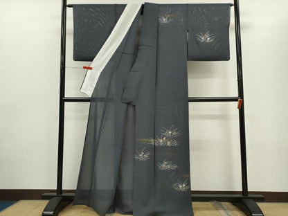 平和屋着物＊夏物 訪問着 絽 刺繍 草花文 金彩 正絹 逸品 CABG2266ze
