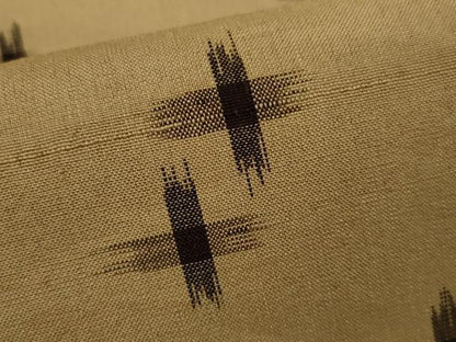 平和屋着物▽上質な紬　単衣　絣文様　正絹　逸品　CABG2270ze