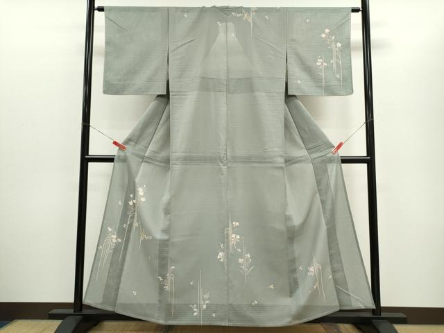 平和屋着物＊夏物 訪問着 変わり絽縮緬 枝花文 ますいわ屋扱い 正絹 逸品 CABG2271ze