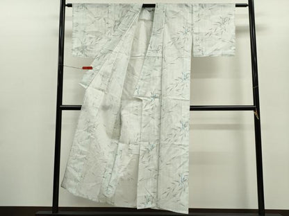 平和屋着物＊夏物 小紋 紗 笹竹文 洗える着物 CABG2275ze