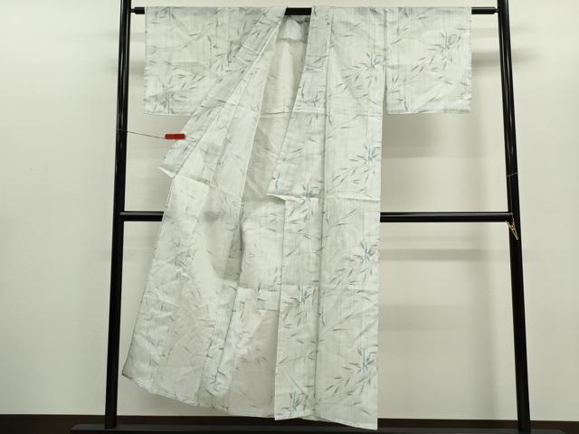 平和屋着物＊夏物 小紋 紗 笹竹文 洗える着物 CABG2275ze