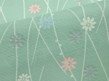 平和屋着物＊夏物 小紋 絽 舞花文 暈し染め 洗える着物 CABG2278ze