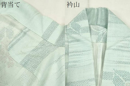 平和屋着物＊夏物　小紋　紗　霞枝花文　洗える着物　CABG2283ze