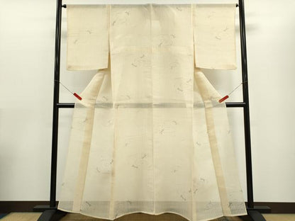 平和屋着物＊夏物　紗紬　手描き　トンボ　正絹　逸品　CABG2284ze