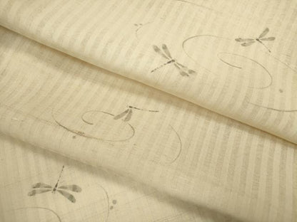 平和屋着物＊夏物　紗紬　手描き　トンボ　正絹　逸品　CABG2284ze