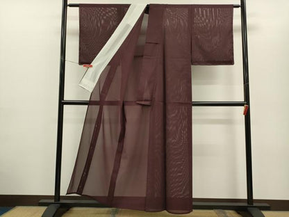 平和屋着物＊夏物　色無地　絽　似せ紫色　洗える着物　未使用　CABG2300ze