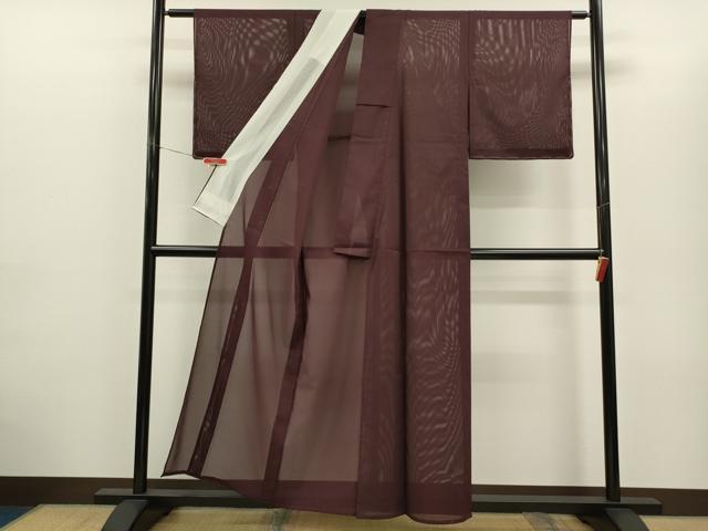 平和屋着物＊夏物　色無地　絽　似せ紫色　洗える着物　未使用　CABG2300ze