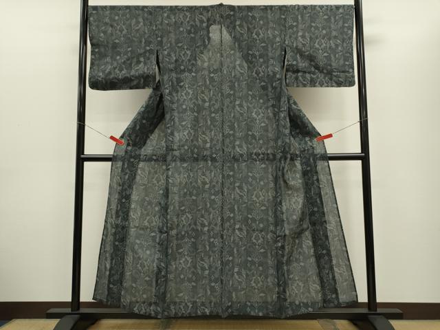 平和屋着物＊夏物　小紋　紗　更紗花唐草間道　CABG2302ze