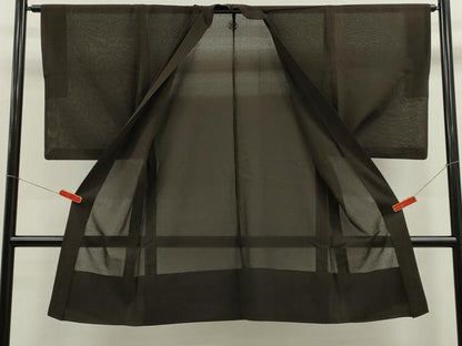 平和屋着物▽男性　羽織　スリーシーズン　春夏秋　塵除け　色無地　涅色　正絹　逸品　CABG2306ze
