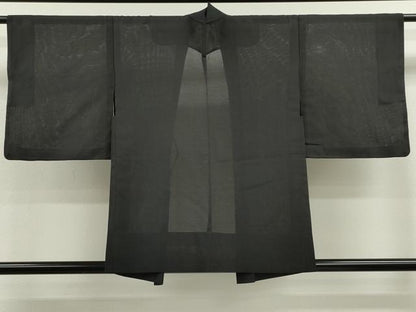 平和屋着物▽羽織　スリーシーズン　春夏秋　塵除け　色無地　黒色　正絹　逸品　CABG2307ze