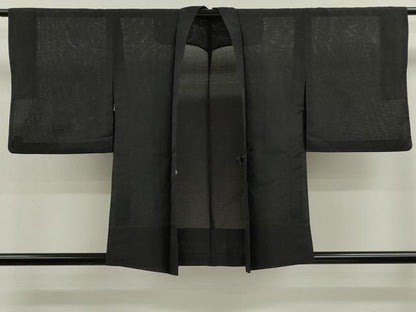 平和屋着物▽羽織　スリーシーズン　春夏秋　塵除け　色無地　黒色　正絹　逸品　CABG2307ze