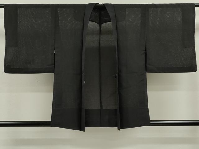 平和屋着物▽羽織　スリーシーズン　春夏秋　塵除け　色無地　黒色　正絹　逸品　CABG2307ze