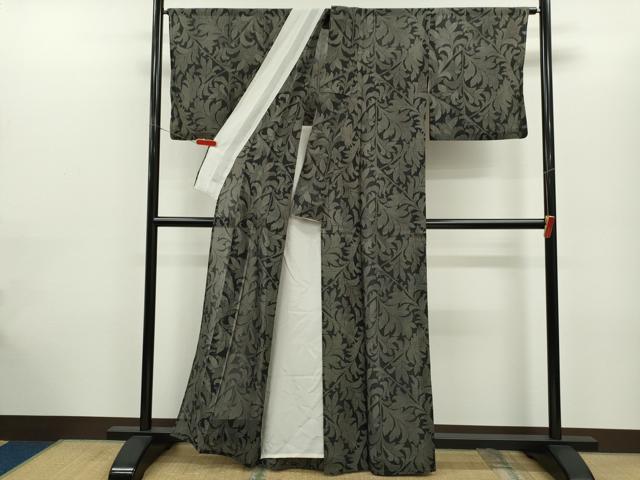 平和屋着物＊夏物　小紋　紗　草木文　洗える着物　CABG2311ze