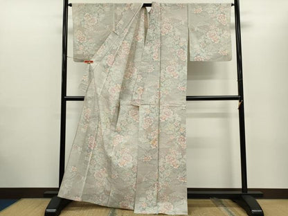 平和屋着物＊夏物　大島紬　夏大島　草花文　正絹　逸品　CABG2313ze