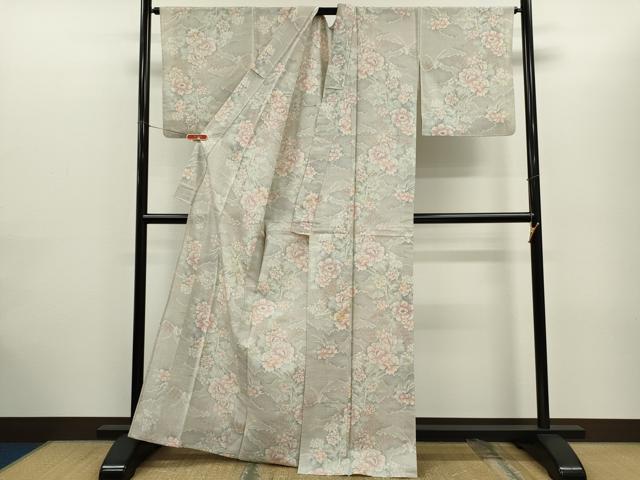 平和屋着物＊夏物　大島紬　夏大島　草花文　正絹　逸品　CABG2313ze