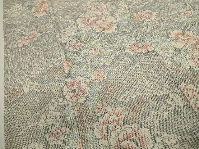 平和屋着物＊夏物　大島紬　夏大島　草花文　正絹　逸品　CABG2313ze