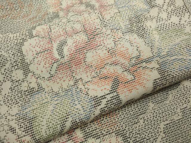 平和屋着物＊夏物　大島紬　夏大島　草花文　正絹　逸品　CABG2313ze