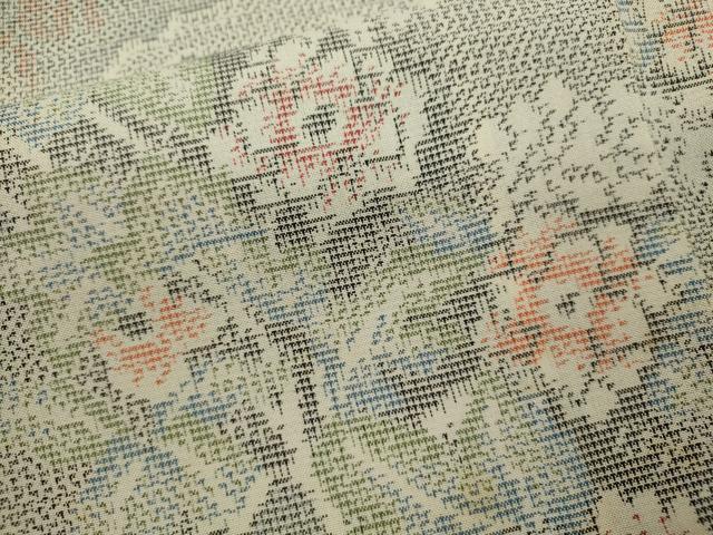 平和屋着物＊夏物　大島紬　夏大島　草花文　正絹　逸品　CABG2313ze