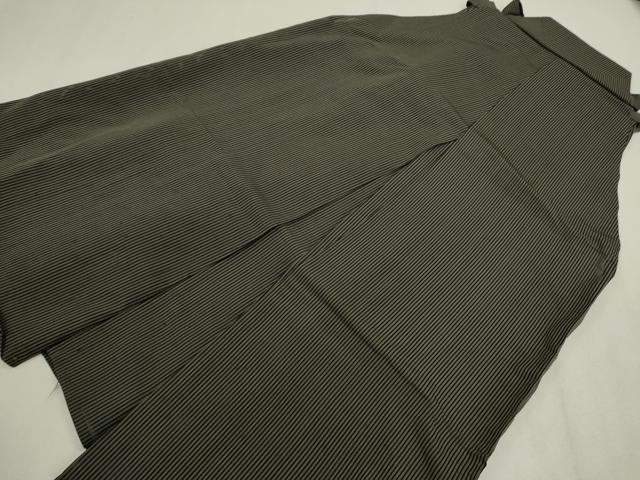 平和屋着物＊夏物　男性　行灯袴　縦絽　縞　正絹　逸品　CABG2316ze