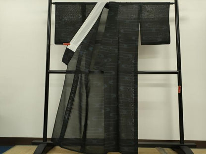 平和屋着物＊夏物　大島紬　夏大島　9マルキ　流水文　正絹　逸品　CABG2318ze