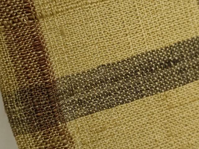 平和屋着物＊夏物　生紬　紗　格子柄　正絹　逸品　CABG2319ze