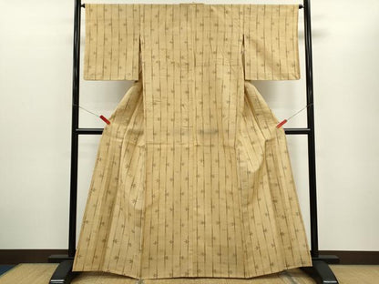 平和屋着物＊夏物　紗紬　琉球絣文様　正絹　逸品　CABG2351ze