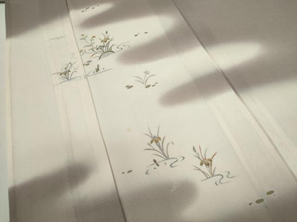平和屋着物＊夏物　訪問着　絽　友禅　籬草花文　暈し染め　正絹　逸品　CABG2352ze