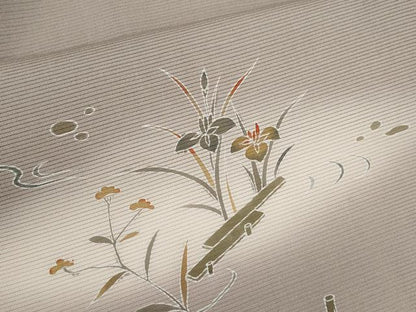 平和屋着物＊夏物　訪問着　絽　友禅　籬草花文　暈し染め　正絹　逸品　CABG2352ze