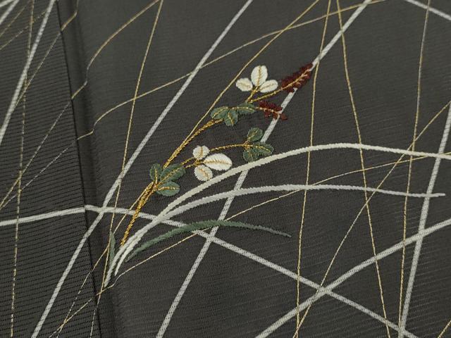 平和屋着物＊夏物　訪問着　絽　刺繍　萩　金彩　正絹　逸品　CABG2353ze
