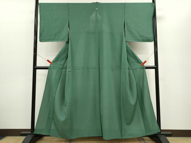 平和屋着物＊夏物　色無地　絽　木賊色　正絹　逸品　未使用　CABG2357ze