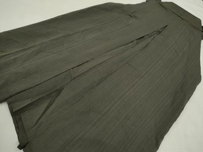 平和屋着物＊夏物　男性　馬乗り袴　縦絽　縞　正絹　逸品　CABG2360ze