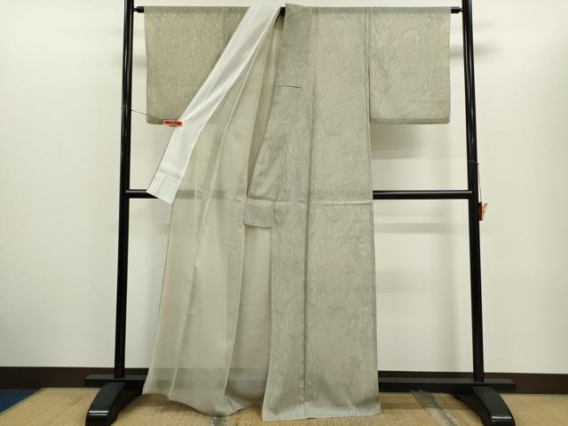 平和屋着物＊夏物　小紋　絽　芒　洗える着物　CABG2363ze