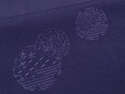 平和屋着物＊中国三大刺繍　スワトウ刺繍　夏物　無地絵羽訪問着　総刺繍　絽　雪輪重ね草花文　青紫色　正絹　逸品　CABG2368ze